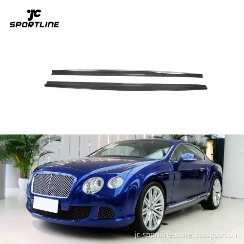 Carbon Fiber Car Side Skirts Lip for Bentley Continental GT V8 Coupe 2012-2016